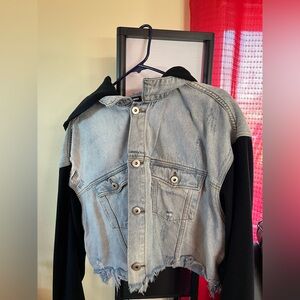 Fashion Nova Black and Denim Jacket